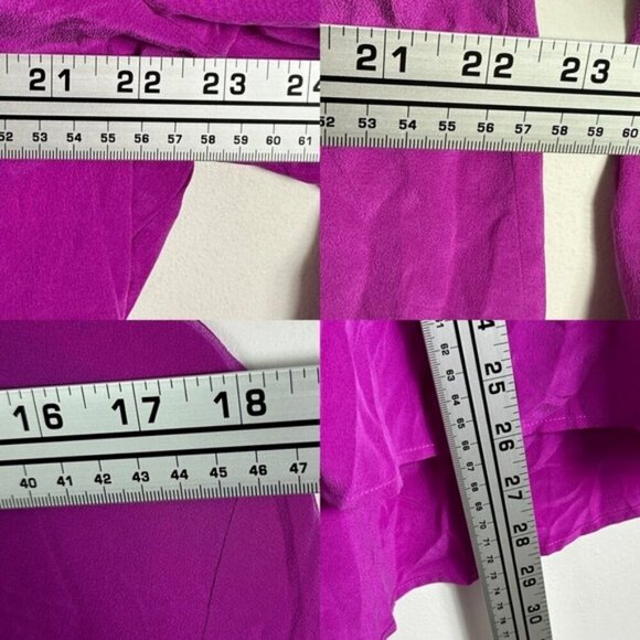 Sezane Ann 100% Silk Button Down Collared Shirt Size 44 French or US 12 Top Pink - Picture 13 of 15